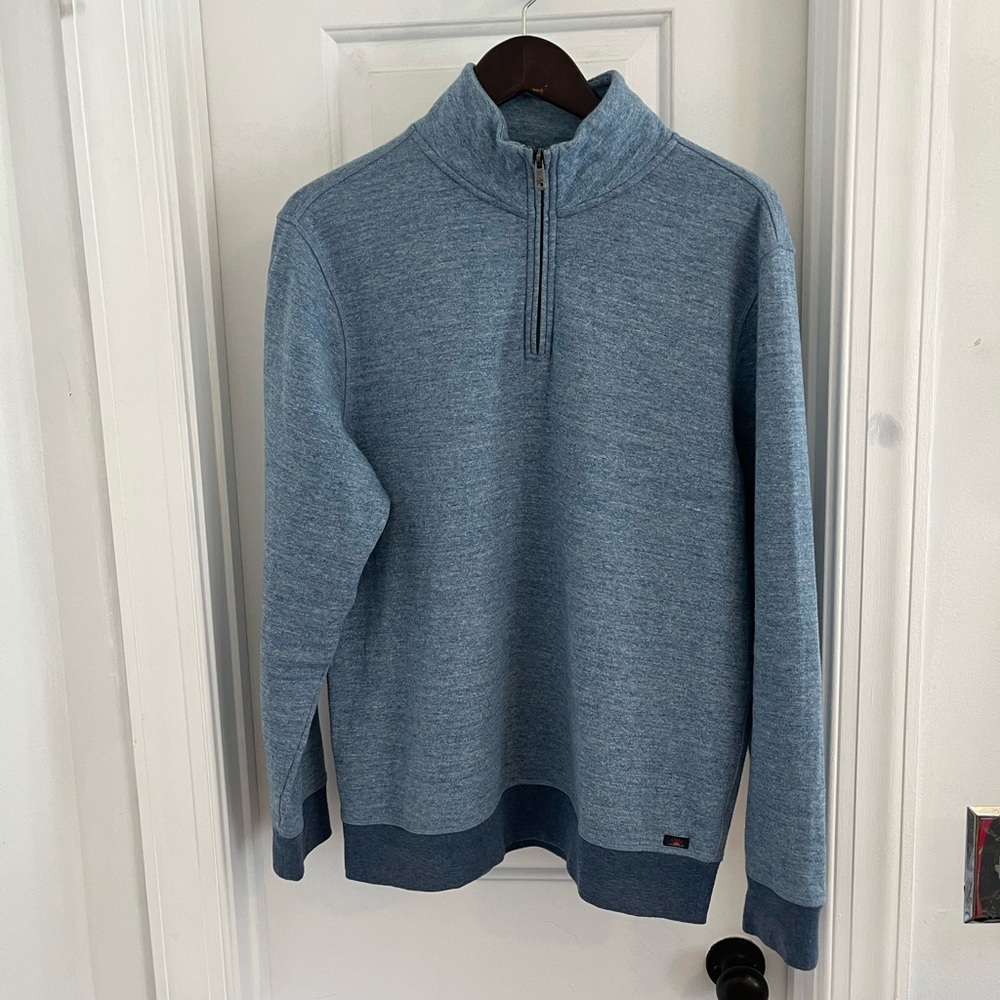 Faherty‎ Organic Cotton ¼-Zip Pullover — Light Blue Sz L (22.5×28.5)